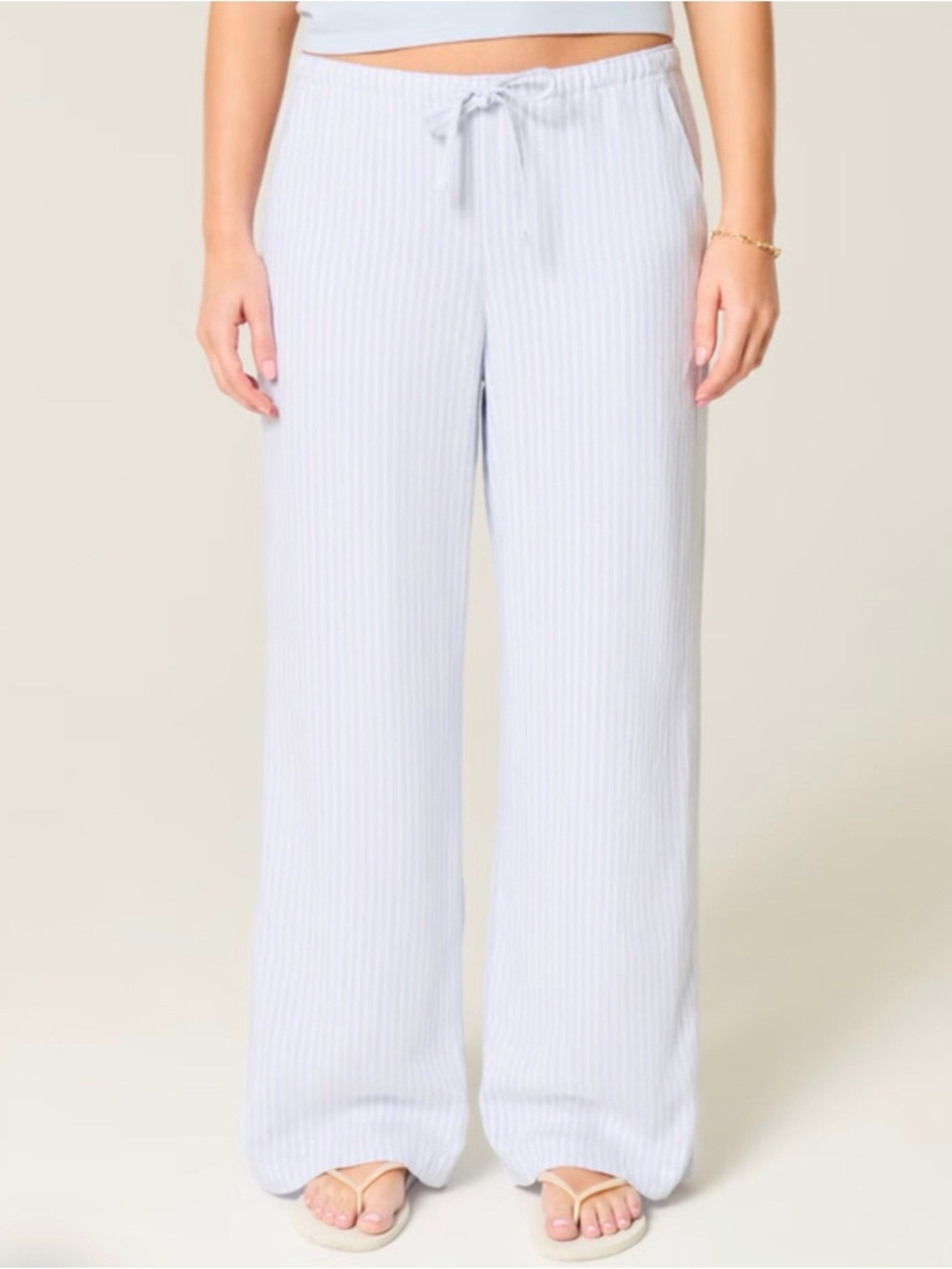 Hollister Linen-Blend Baggy Pull-On Pants